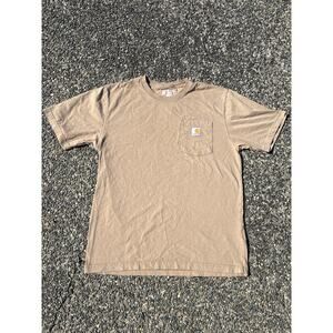 Carhartt loose fit brown Medium casual shirt faded w stain